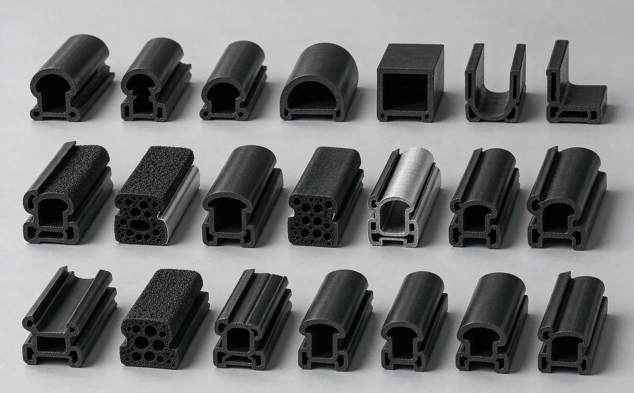 Juye TPE special compound for extruded door and window seal strips, hardness adjustable from 55~80A, weather resistant and UV resistant, low compression set, not hard in winter, not sticky in summer, supports hard-soft co-extrusion and microcellular foaming processes, odorless and recyclable, is a cost-effective alternative to EPDM vulcanized rubber strips and silicone strips, suitable for extrusion production of seal strips for thermal break aluminum, plastic-steel, and aluminum alloy doors and windows, supports color customization and free samples.